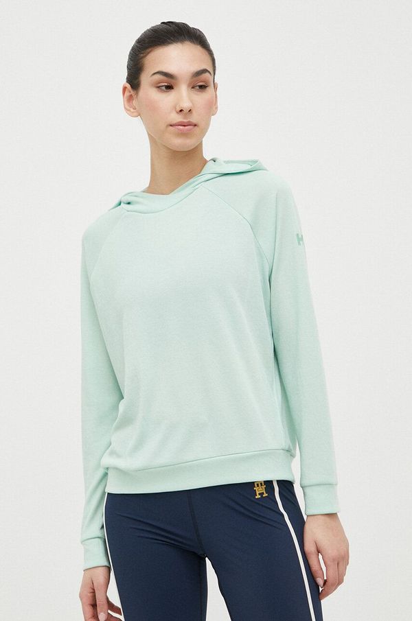 Helly Hansen Sportska dukserica Helly Hansen Inshore za žene, boja: tirkizna, s kapuljačom, glatka