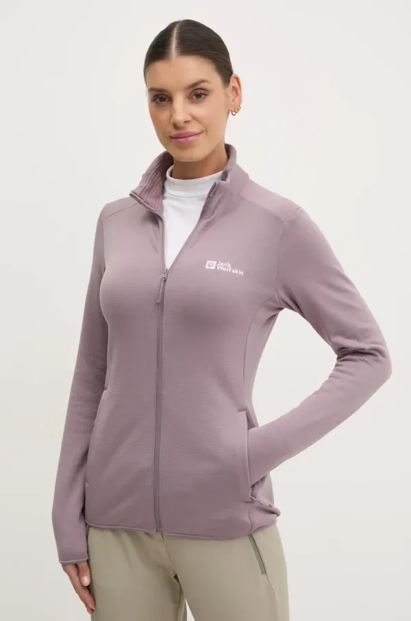 Jack Wolfskin Sportska dukserica Jack Wolfskin Kolbenberg boja: ružičasta, bez uzorka, A63965