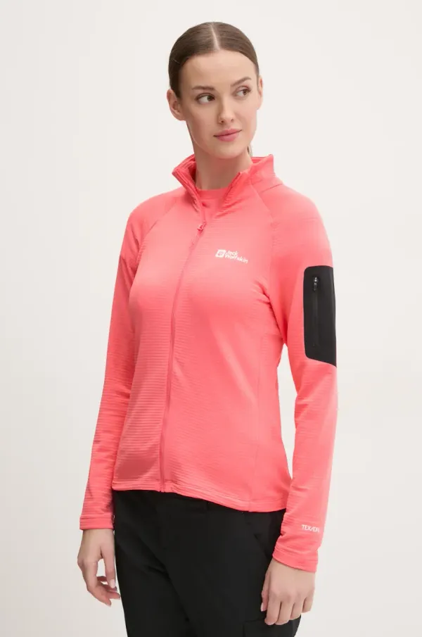 Jack Wolfskin Sportska dukserica Jack Wolfskin Prelight boja: narančasta, s aplikacijom, A63790