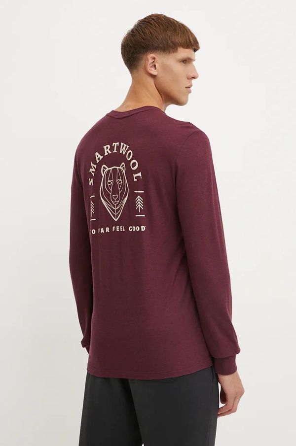 Smartwool Sportska majica dugih rukava Smartwool Bear Stare boja: bordo, s tiskom, SW002598