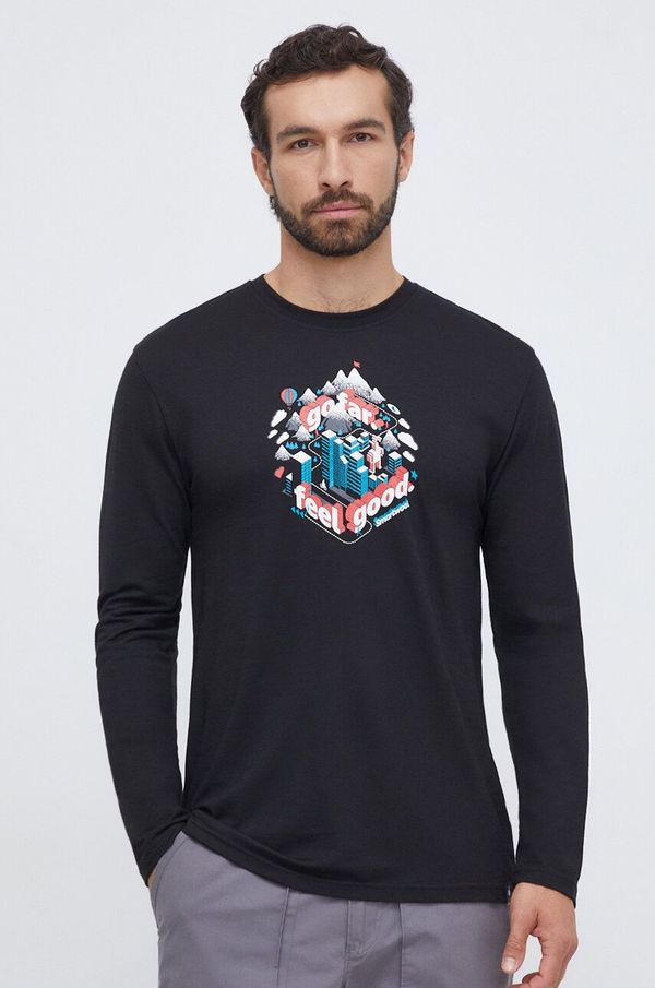 Smartwool Sportska majica dugih rukava Smartwool Denver Go Far Feel Good Graphic boja: crna, s tiskom