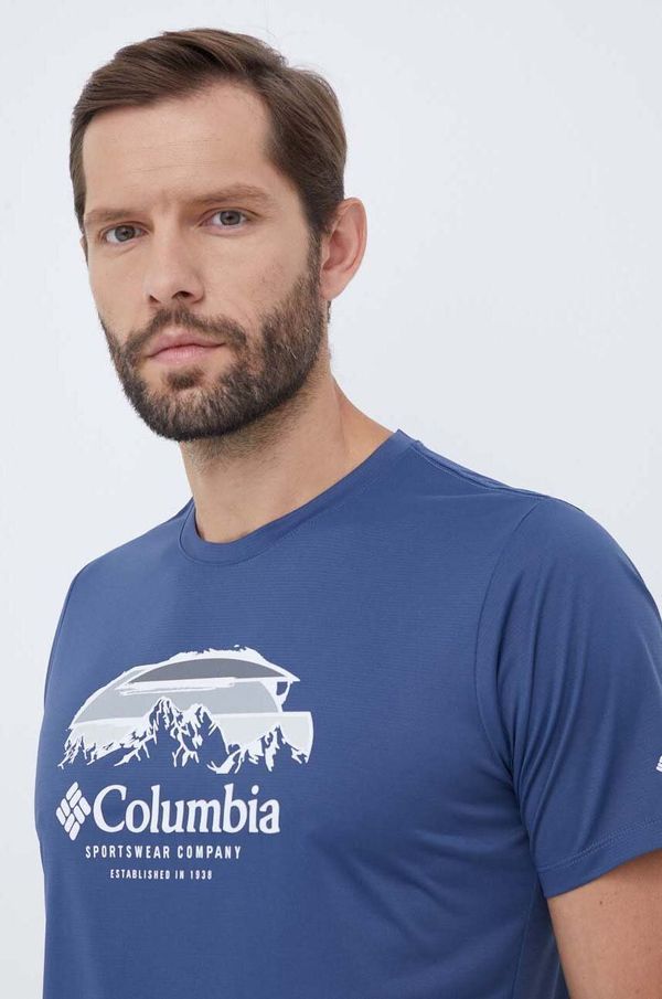 Columbia Sportska majica kratkih rukava Columbia Columbia Hike boja: tamno plava, s tiskom