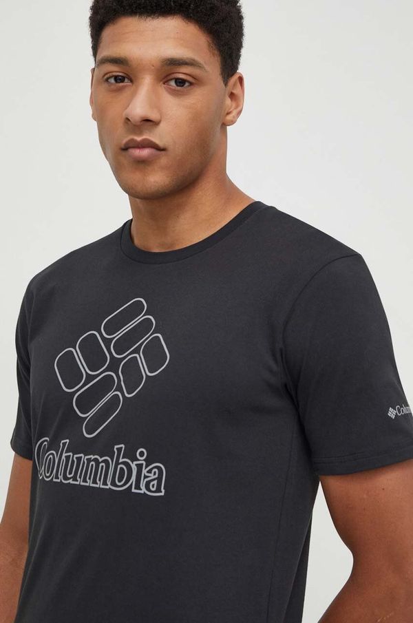 Columbia Sportska majica kratkih rukava Columbia Pacific Crossing II boja: crna, s tiskom
