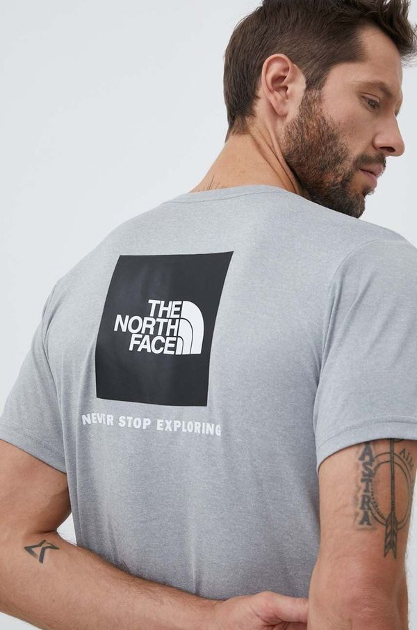 The North Face Sportska majica kratkih rukava The North Face Reaxion boja: siva, s tiskom