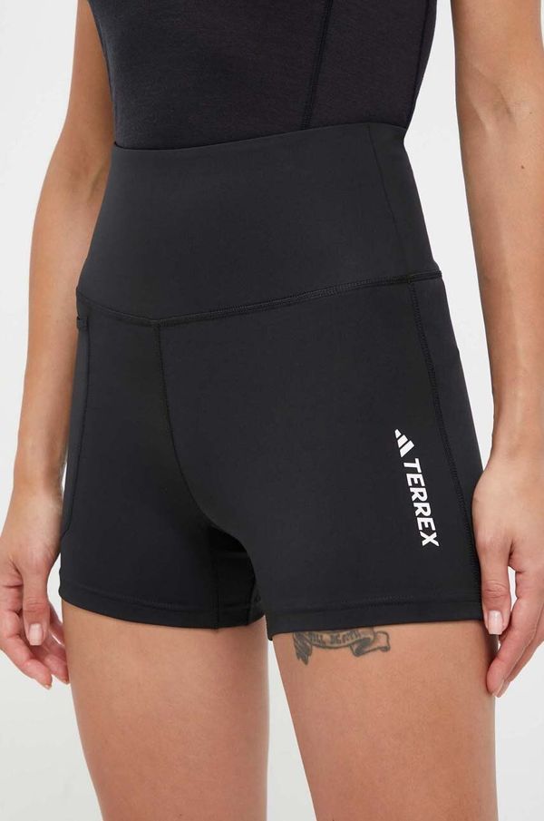 adidas TERREX Sportske kratke hlače adidas TERREX Multi za žene, boja: crna, s tiskom, visoki struk