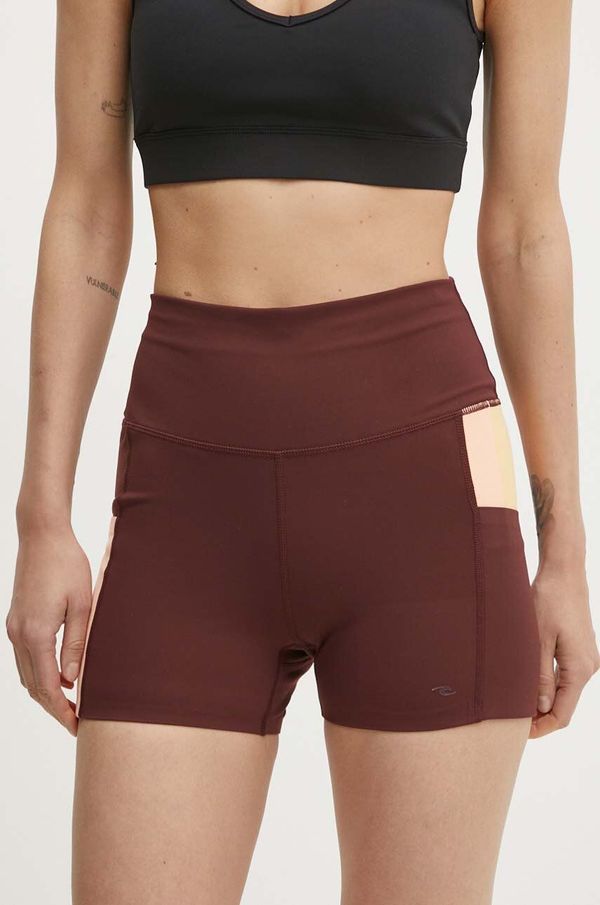 Rip Curl Sportske kratke hlače Rip Curl Revival za žene, boja: bordo, s uzorkom, visoki struk