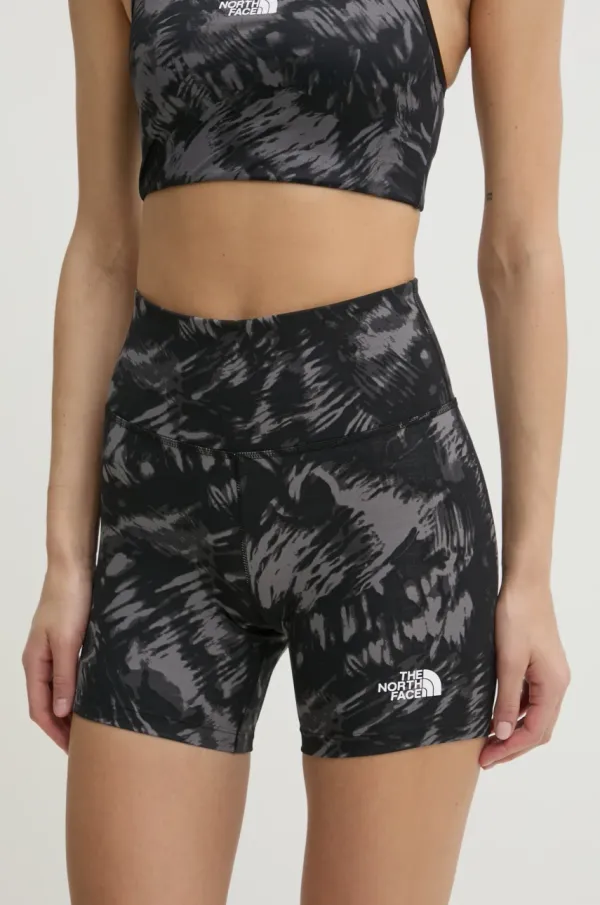 The North Face Sportske kratke hlače The North Face Flex za žene, boja: crna, s uzorkom, visoki struk, NF0A8BQR8R41