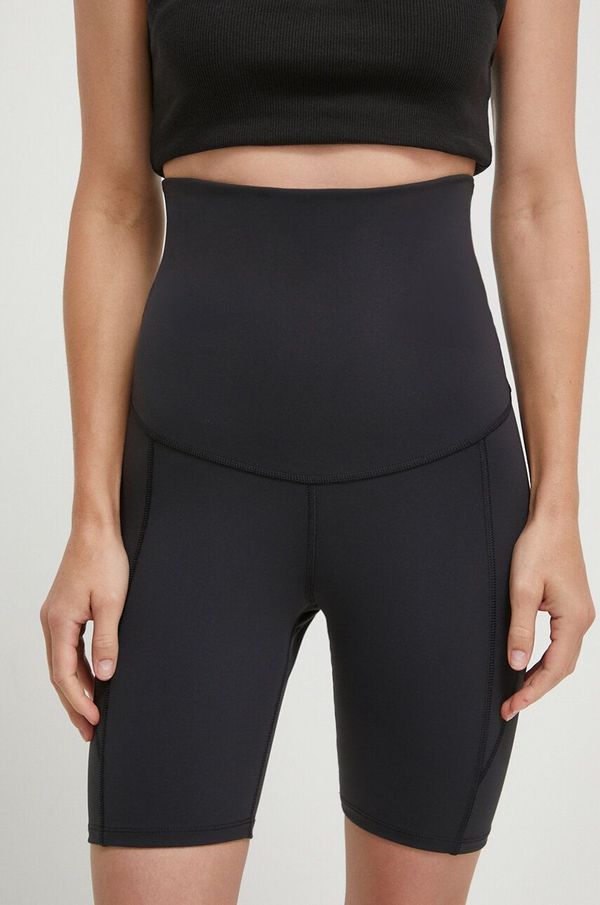 Reebok Sportske kratke hlače za trudnice Reebok MATERNITY boja: crna, bez uzorka, visoki struk