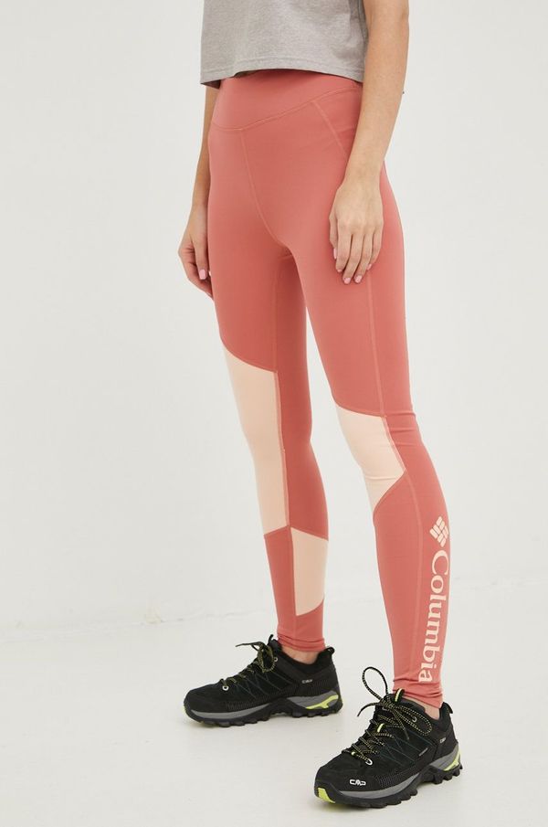 Columbia Sportske tajice Columbia Lodge Colorblock za žene, boja: narančasta, s tiskom