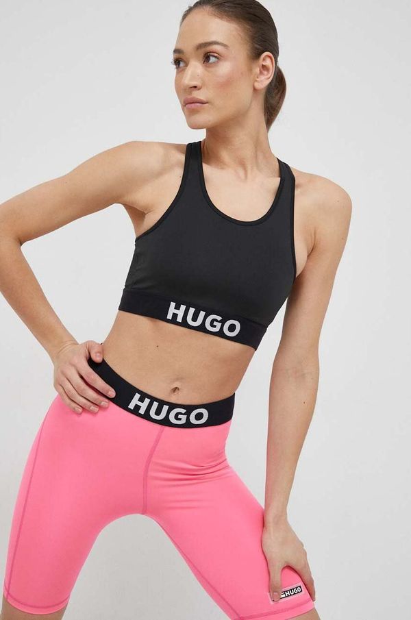 Hugo Sportski grudnjak HUGO boja: crna, glatki model