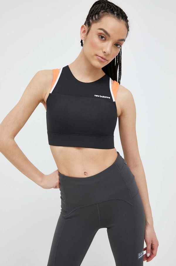 New Balance Sportski grudnjak New Balance Shape Shield boja: crna, glatki model