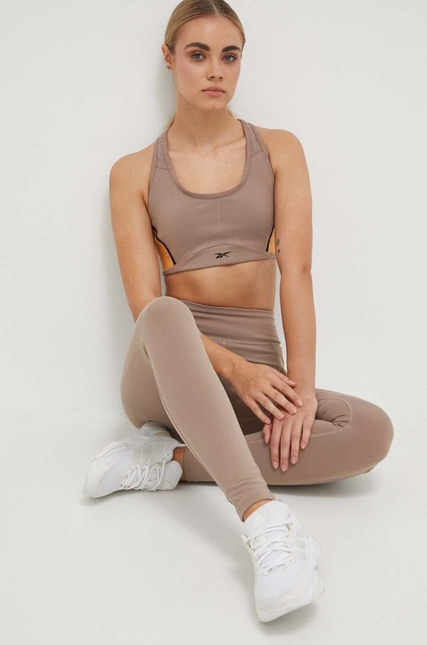Reebok Sportski grudnjak Reebok Lux boja: smeđa, s uzorkom