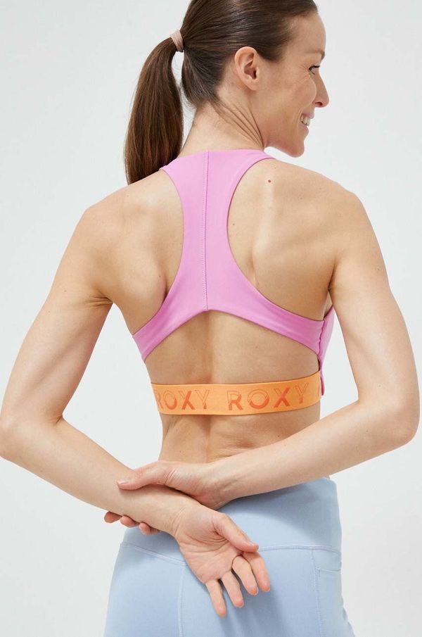 Roxy Sportski grudnjak Roxy Bold Moves x Mizuno boja: ružičasta, glatki model