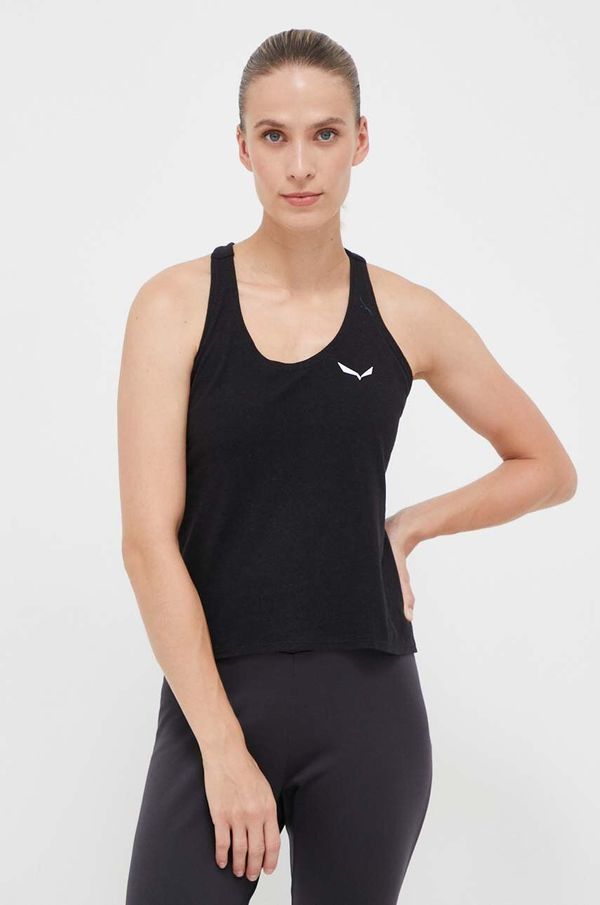 Salewa Sportski top Salewa Lavaredo Hemp Cropped za žene, boja: crna