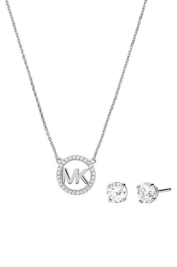 Michael Kors Srebrna ogrlica i naušnice Michael Kors