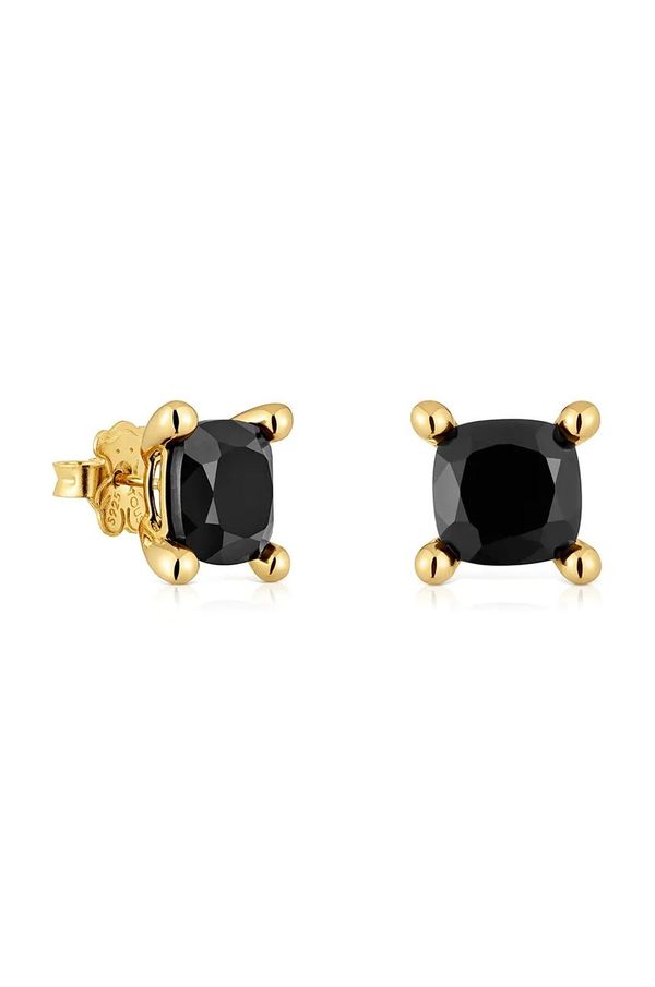 Tous Srebrne naušnice presvučene zlatom Tous Color Black 1004222800