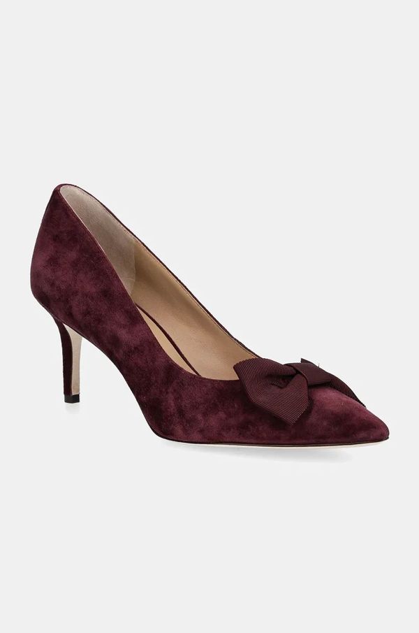 Lauren Ralph Lauren Štikle od brušene kože Lauren Ralph Lauren Lanette Bow boja: bordo, 802944556002