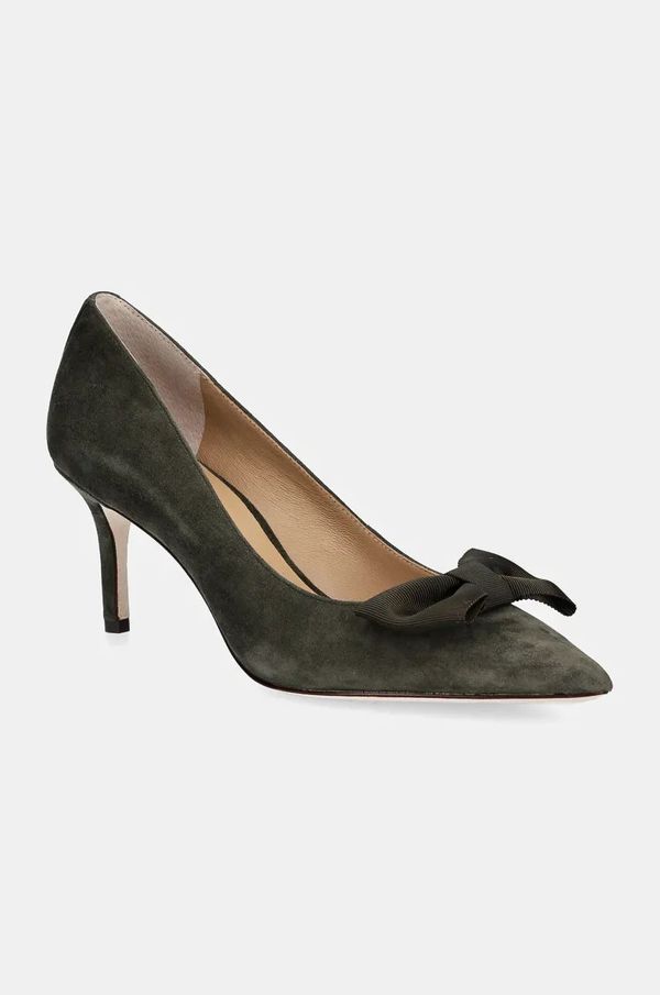 Lauren Ralph Lauren Štikle od brušene kože Lauren Ralph Lauren Lanette Bow boja: zelena, 802944556003