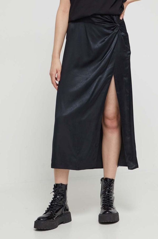 Abercrombie & Fitch Suknja Abercrombie & Fitch boja: crna, midi, ravna
