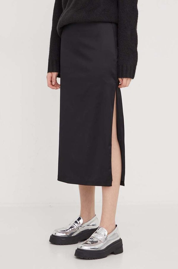 Abercrombie & Fitch Suknja Abercrombie & Fitch boja: crna, midi, ravna