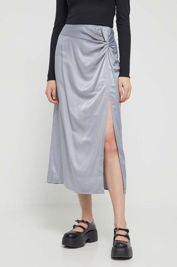 Abercrombie & Fitch Suknja Abercrombie & Fitch boja: srebrna, midi, ravna
