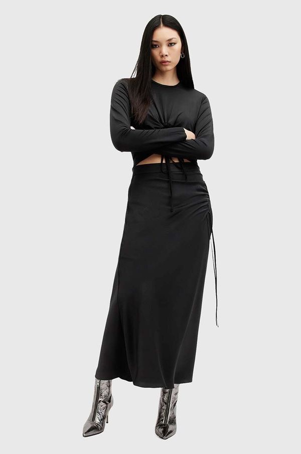 AllSaints Suknja AllSaints ALEXIA boja: crna, maxi, ravna, W051RB
