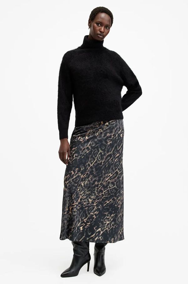 AllSaints Suknja AllSaints BRYONY boja: smeđa, midi, širi se prema dolje, W069RB