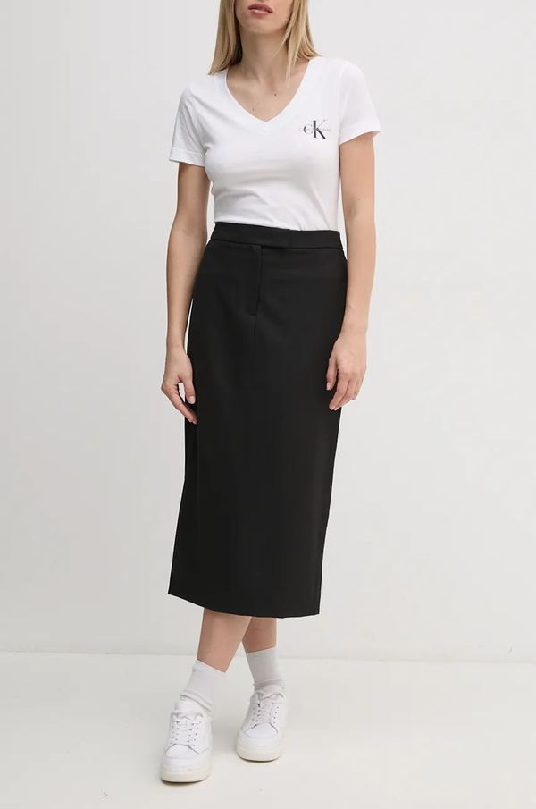 Calvin Klein Suknja Calvin Klein boja: crna, midi, ravna, 00040WL674