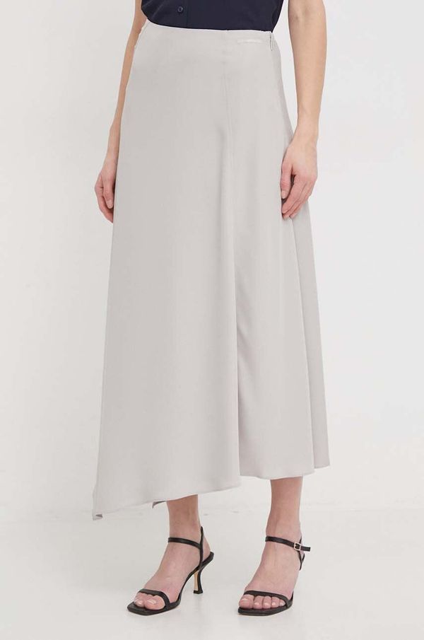 Calvin Klein Suknja Calvin Klein boja: siva, midi, širi se prema dolje