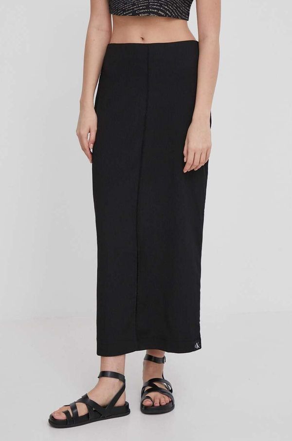Calvin Klein Jeans Suknja Calvin Klein Jeans boja: crna, maxi, pencil