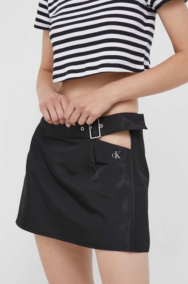 Calvin Klein Jeans Suknja Calvin Klein Jeans boja: crna, mini, ravna
