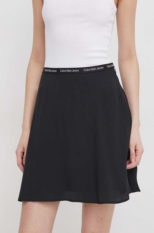 Calvin Klein Jeans Suknja Calvin Klein Jeans boja: crna, mini, širi se prema dolje