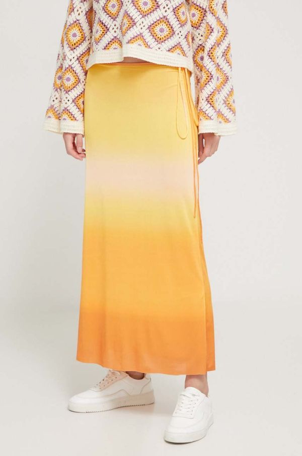Desigual Suknja Desigual boja: žuta, midi, ravna