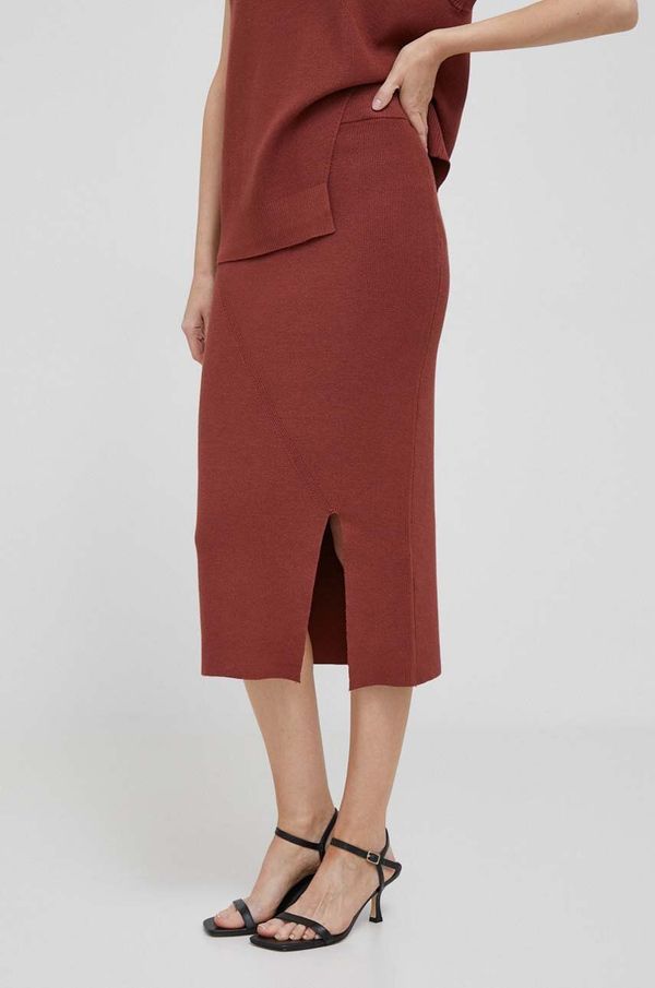 DKNY Suknja Dkny boja: crvena, maxi, ravna