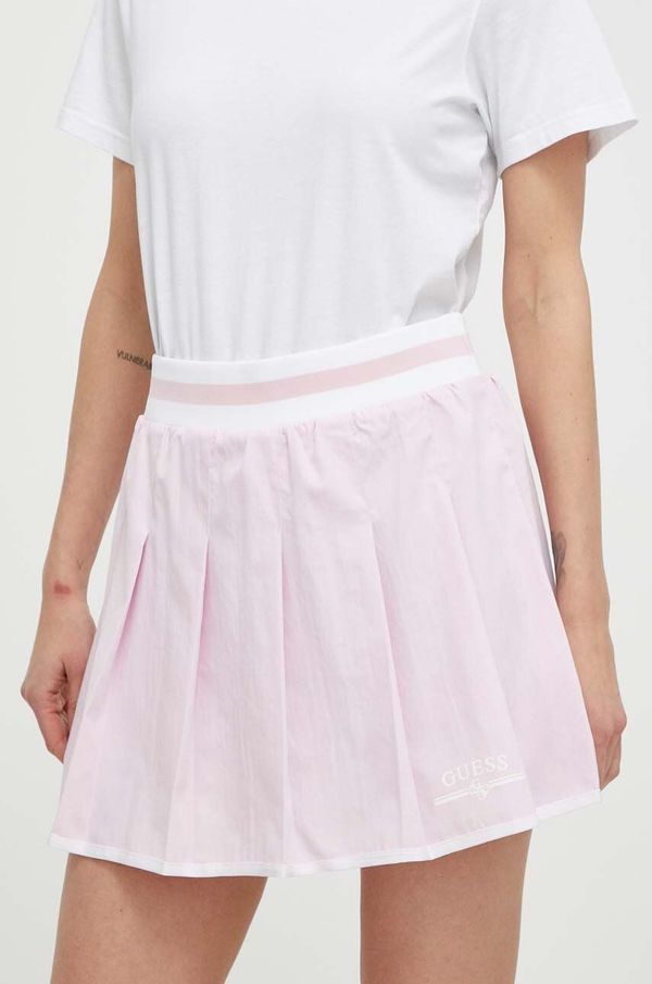 Guess Suknja Guess ARLETH boja: ružičasta, mini, širi se prema dolje, V4GD19 WG2Q0