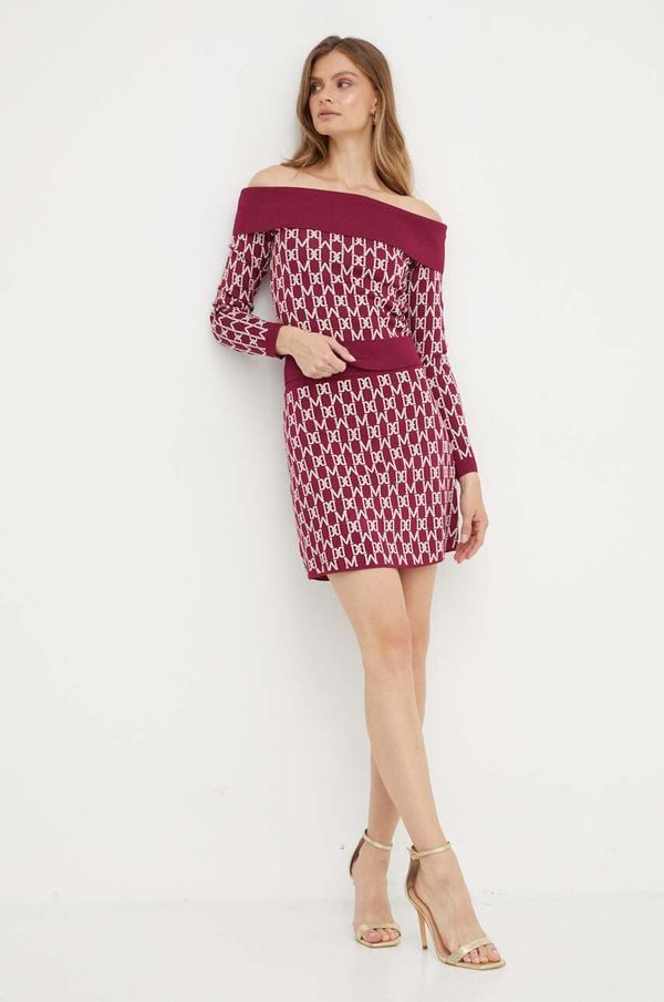 Marciano Guess Suknja Marciano Guess boja: bordo, mini, širi se prema dolje