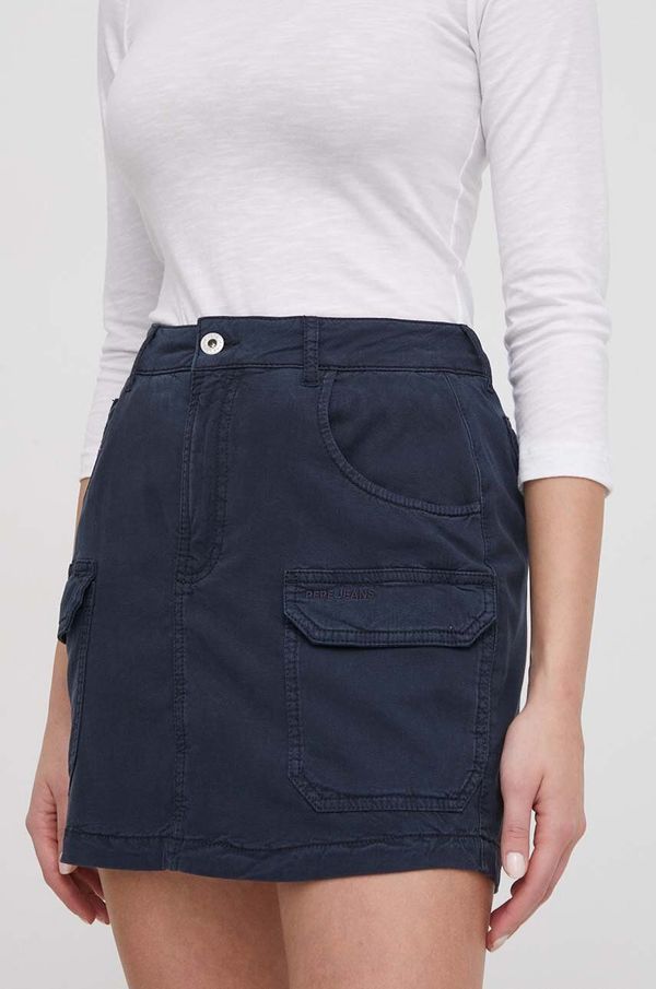 Pepe Jeans Suknja Pepe Jeans boja: tamno plava, mini, ravna