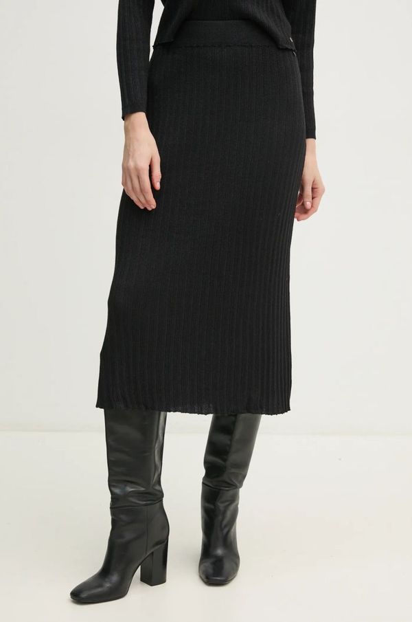 Pepe Jeans Suknja Pepe Jeans NICOLE SKIRT boja: crna, midi, ravna, PL901174