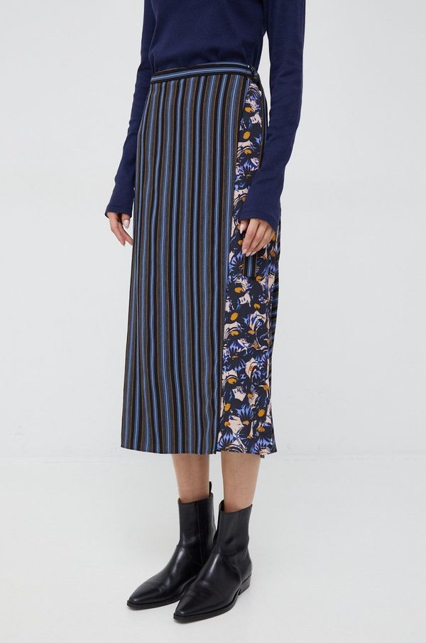 PS Paul Smith Suknja PS Paul Smith boja: tamno plava, midi, ravna