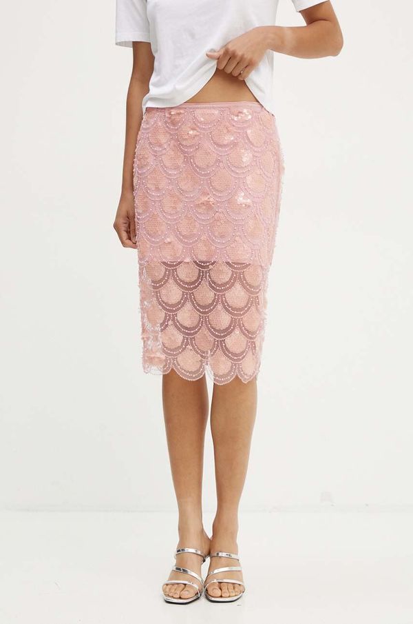 Rotate Suknja Rotate Sequin Pencil Skirt boja: ružičasta, midi, ravna, 1134461922