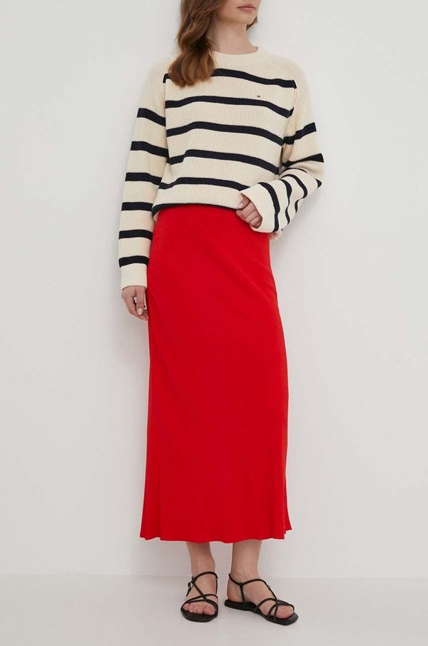 Tommy Hilfiger Suknja Tommy Hilfiger boja: crvena, maxi, ravna