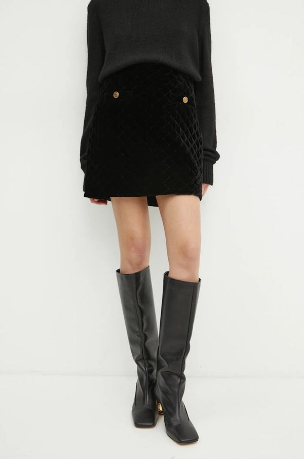 Twinset Suknja Twinset boja: crna, mini, širi se prema dolje, 242TT2141