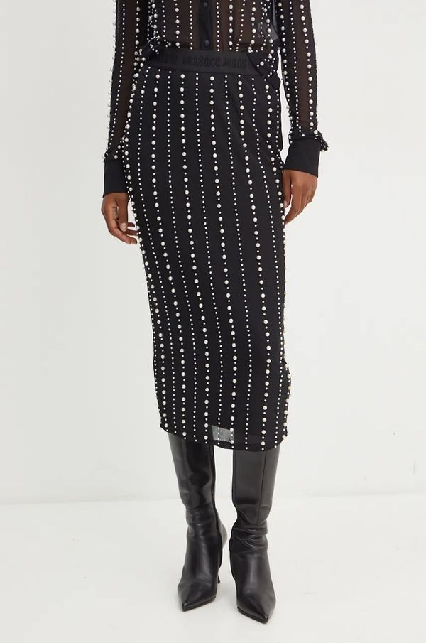 Versace Jeans Couture Suknja Versace Jeans Couture boja: crna, midi, ravna, 77HAEI06 CJM01