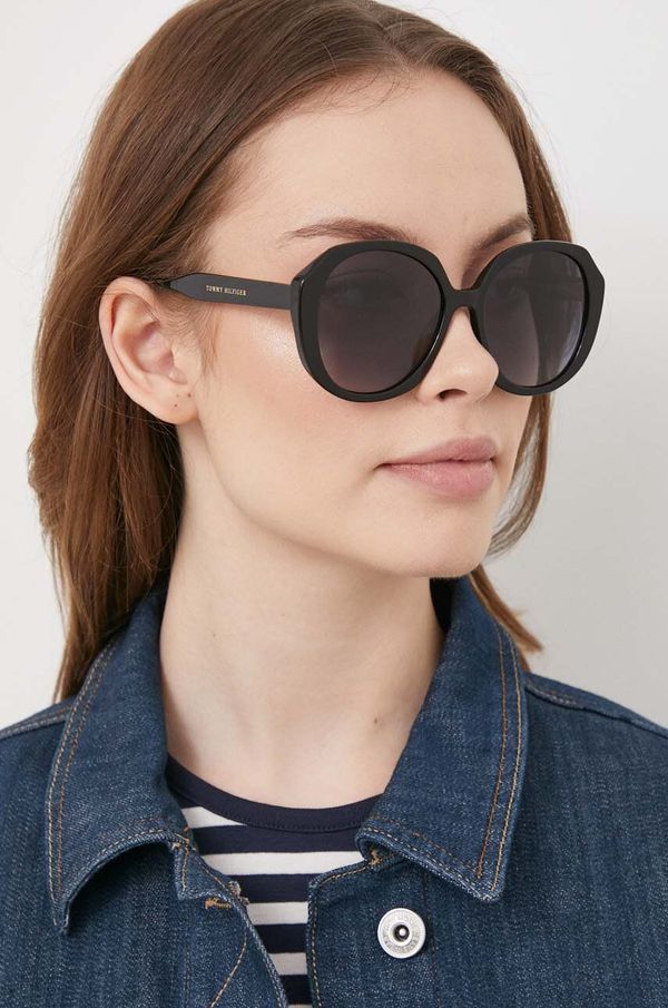 Tommy Hilfiger Sunčane naočale Tommy Hilfiger za žene, boja: crna