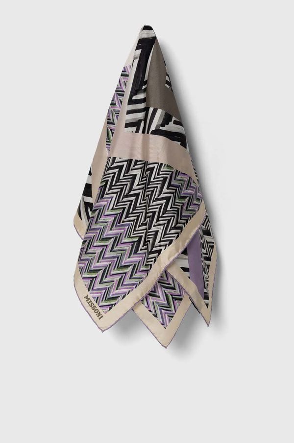 Missoni Svilena marama Missoni boja: ljubičasta, s uzorkom, FO41TWD9461