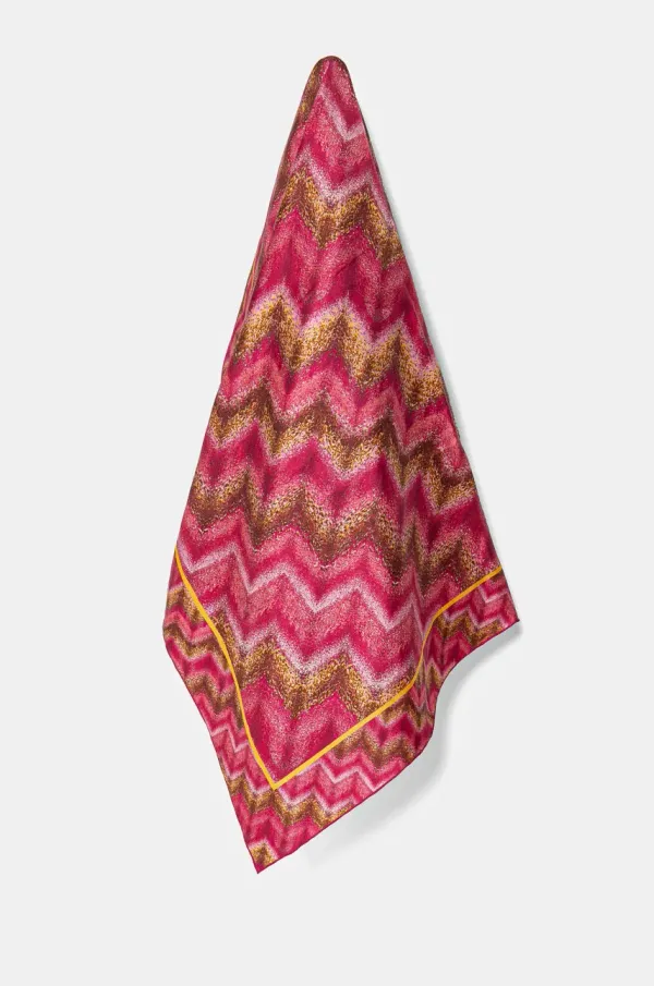 Missoni Svilena marama Missoni za žene, boja: ružičasta, s uzorkom, FO41TWDA043