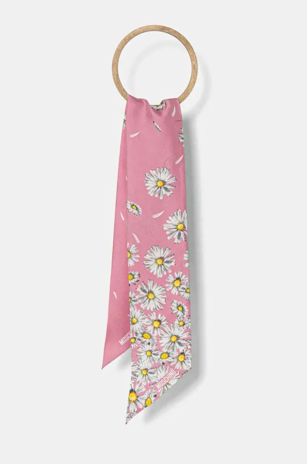 Moschino Svilena marama Moschino boja: ružičasta, s uzorkom, M3252 3242