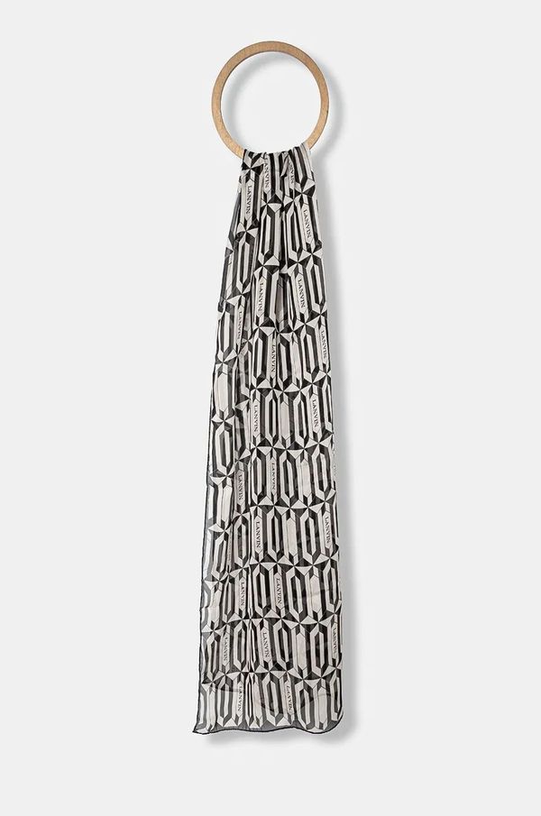 Lanvin Svileni šal Lanvin boja: crna, s uzorkom, 6L7020.SS178