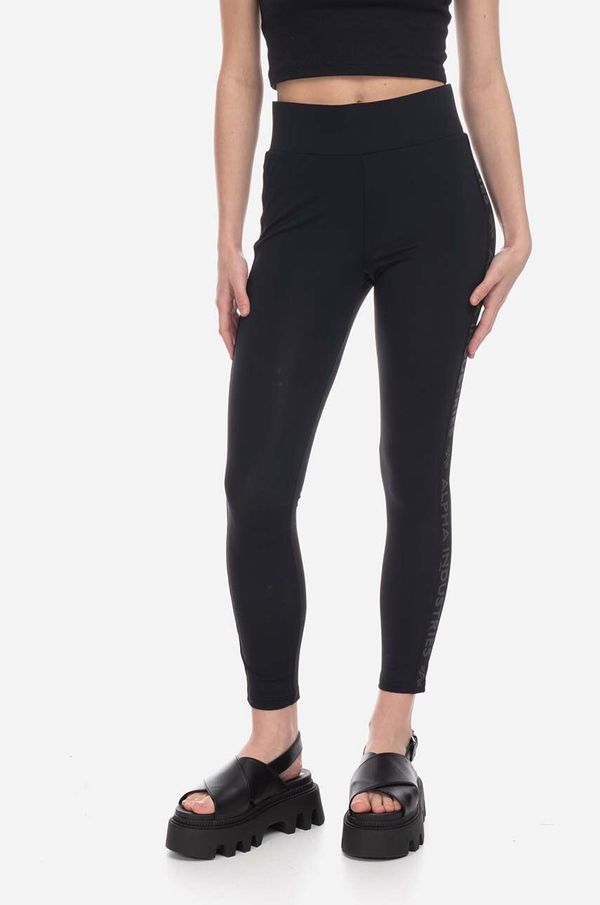 Alpha Industries Tajice Alpha Industries AI Stripe Leggings za žene, boja: crna, glatki materijal, 106057.03-black
