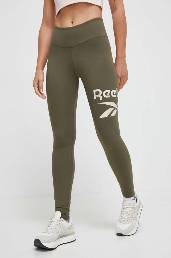 Reebok Tajice Reebok za žene, boja: zelena, s tiskom